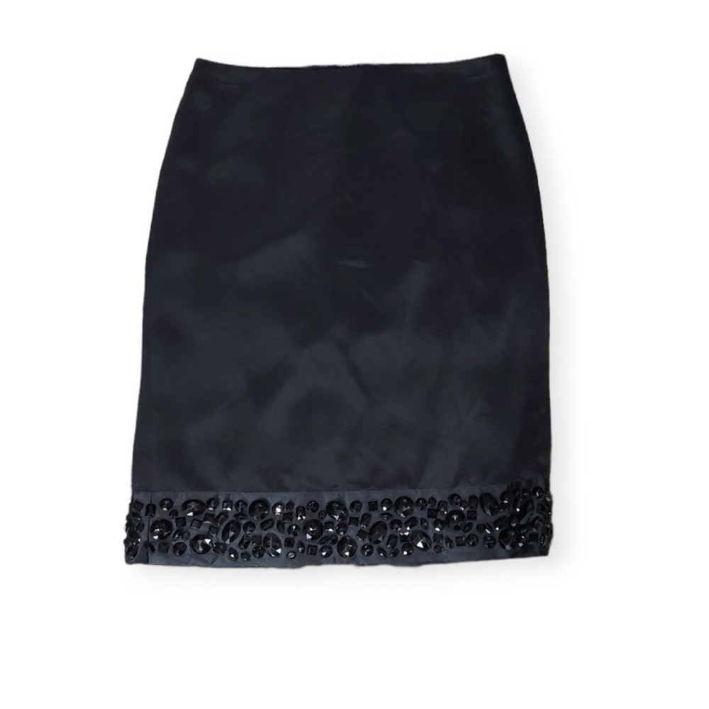 White House Black Market Black Embellished Cocktail Skirt